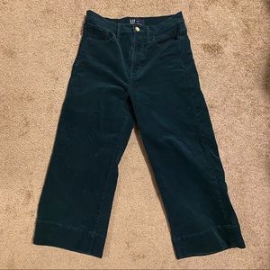Gap • High Rise Wide-Leg Crop Cords • Tropic Green • Size 4/27 Petite
